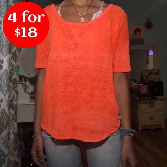 Hollister Neon Orange Top - Picture 1 of 10